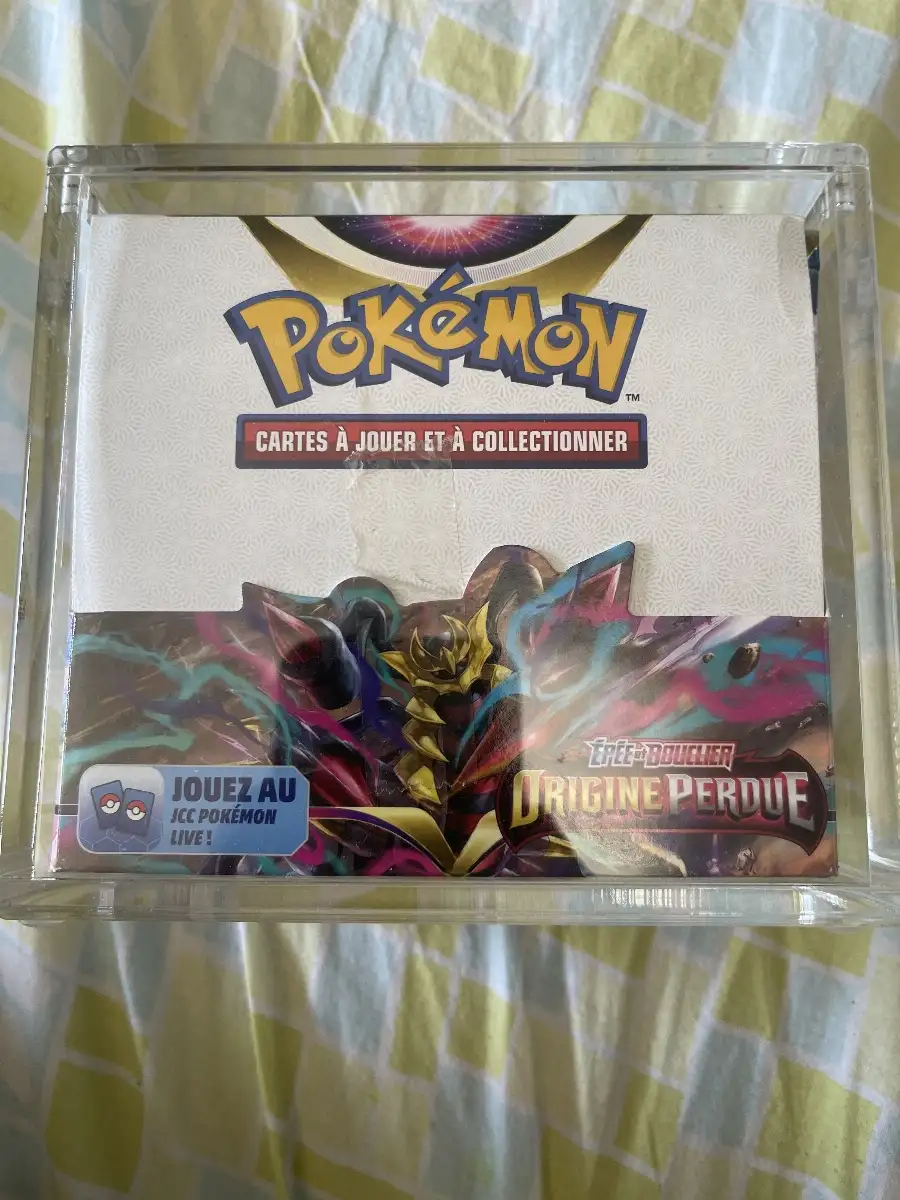 Display Pokémon épée et bouclier origine perdu desceller acheter au tabac 36 booster Pokémon avec protection acrylique pour display