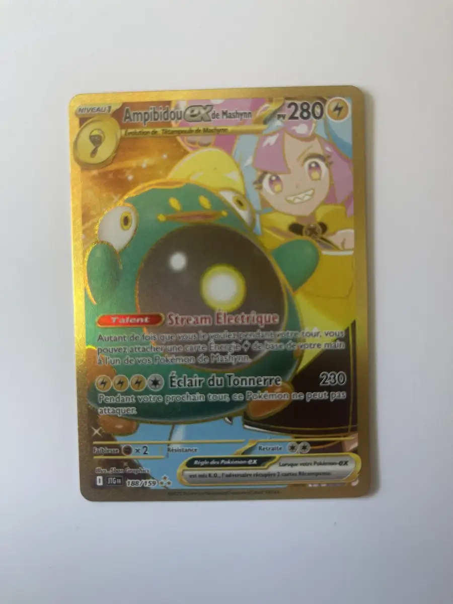 Carte Pokémon ampibidou EX de mashyn gold 188/159 carte nm